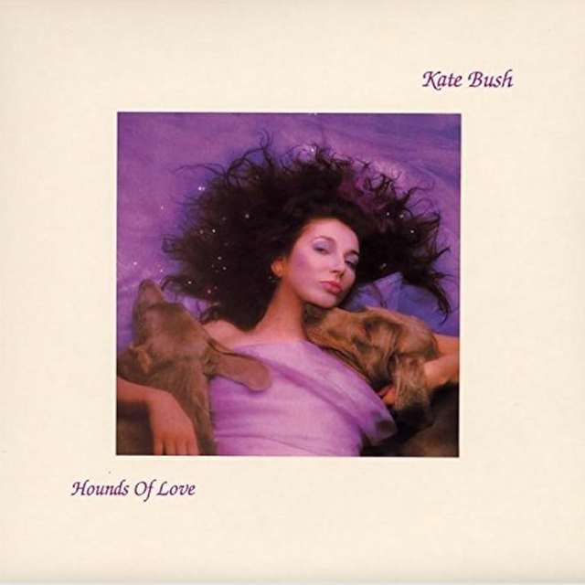 Présentation de la pochette face de vinyle de Hounds of Love de Kate Bush