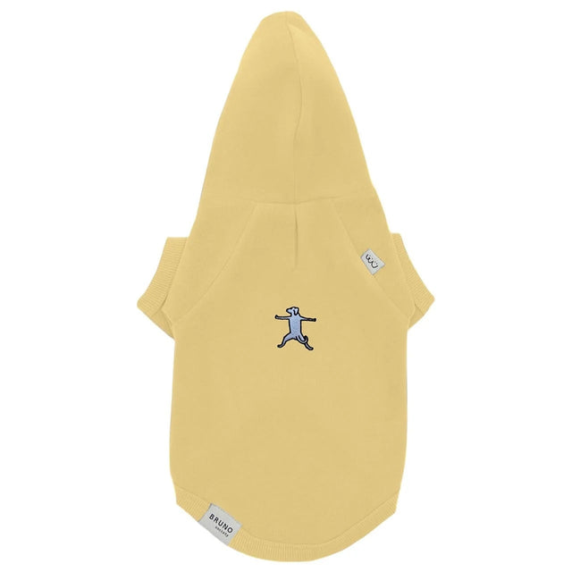 Photo de produit de face - hoodie jaune en coton pour chien 