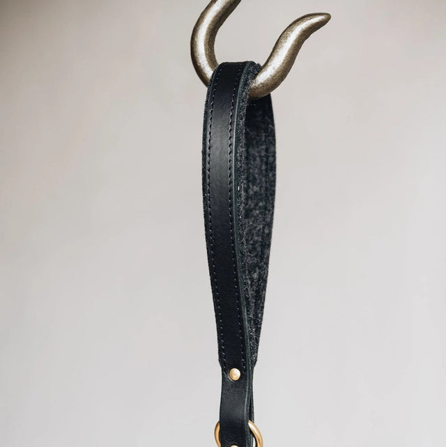 Laisse courte noire pour chien rembourrage poignée band and roll