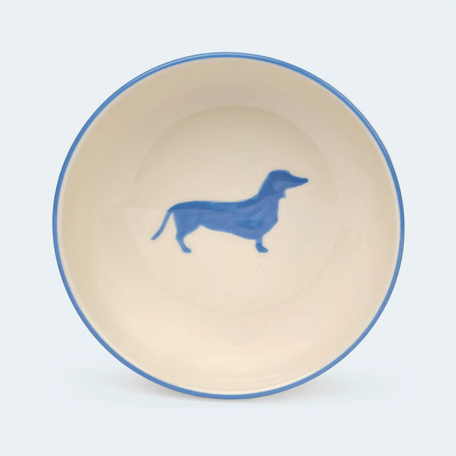 Présentation de la gamelle Leopold's en céramique peinte en bleu