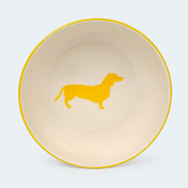 Présentation de la gamelle Leopold's en céramique peinte en jaune