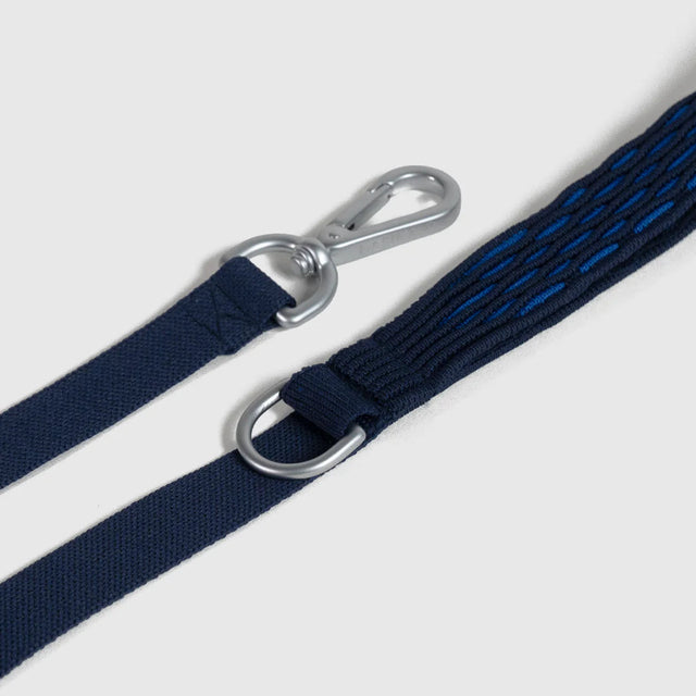 Laisse bleue en tissu pour chien avec sangle et attache