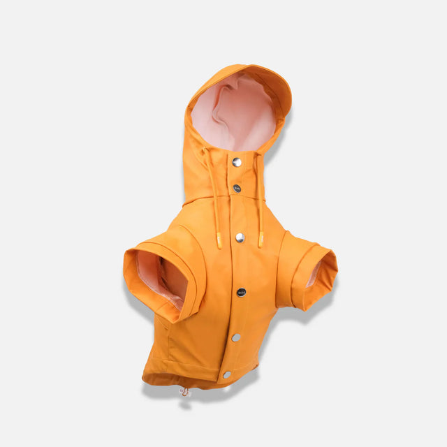 Imperméable pour chien orange vue de face